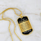 To My Daughter Necklace from Mom – 18k gold finish dog tag necklace on white marble