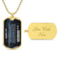 To My Grandson Necklace from Grandpa – 18k gold finish dog tag with optional custom engraving on the back