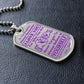Silver I Love You Daughter dog tag lying on black leather