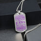 Silver I Love You Daughter dog tag hanging over a black gift box