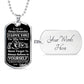 Front of the silver Believe in Yourself son tag beside an engravable back reading Your Words Here