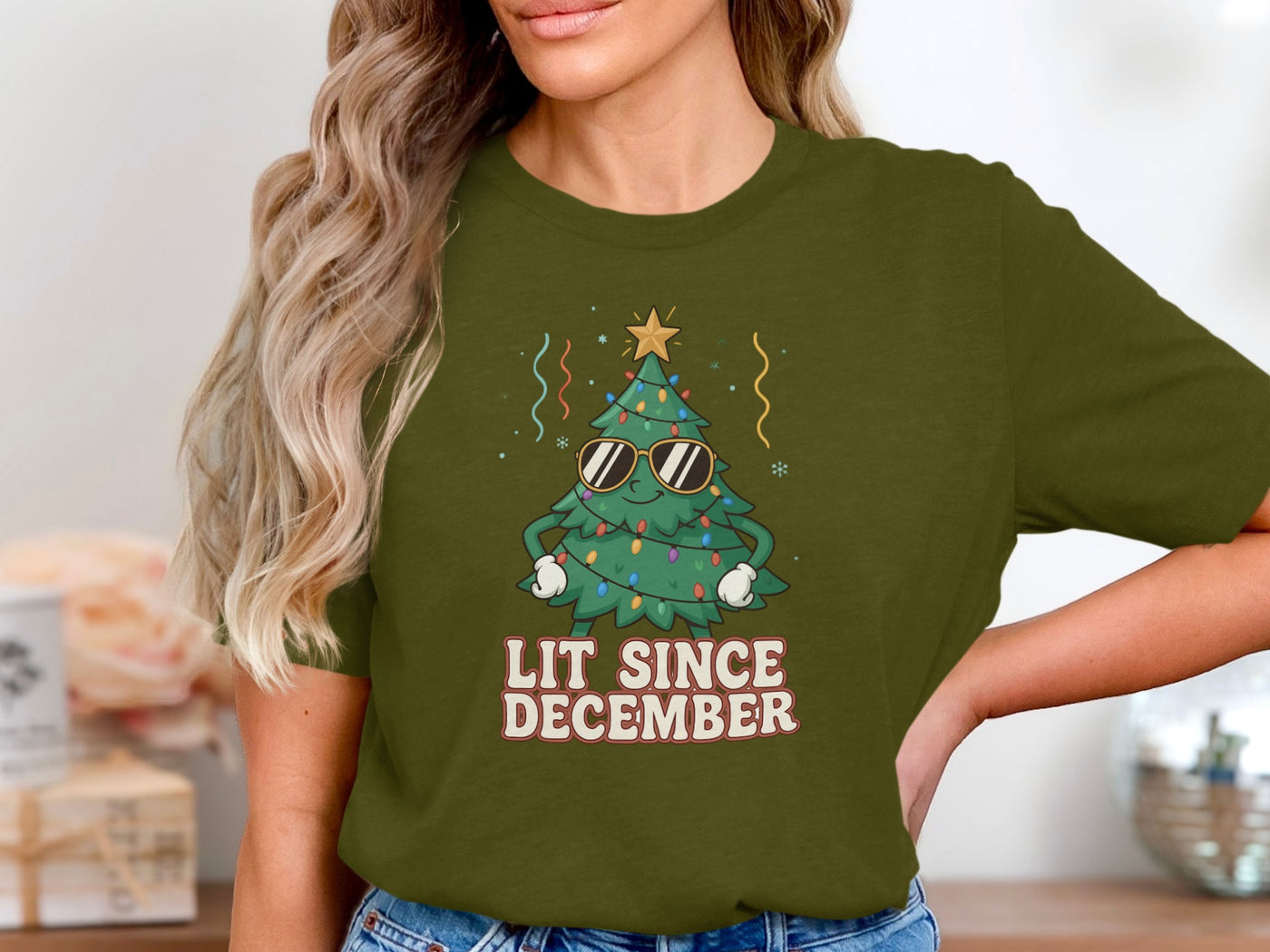 Lit Since December Christmas Tree Shirt