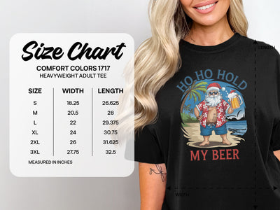 Ho Ho Hold My Beer Adult Tee with Santa Claus Design
