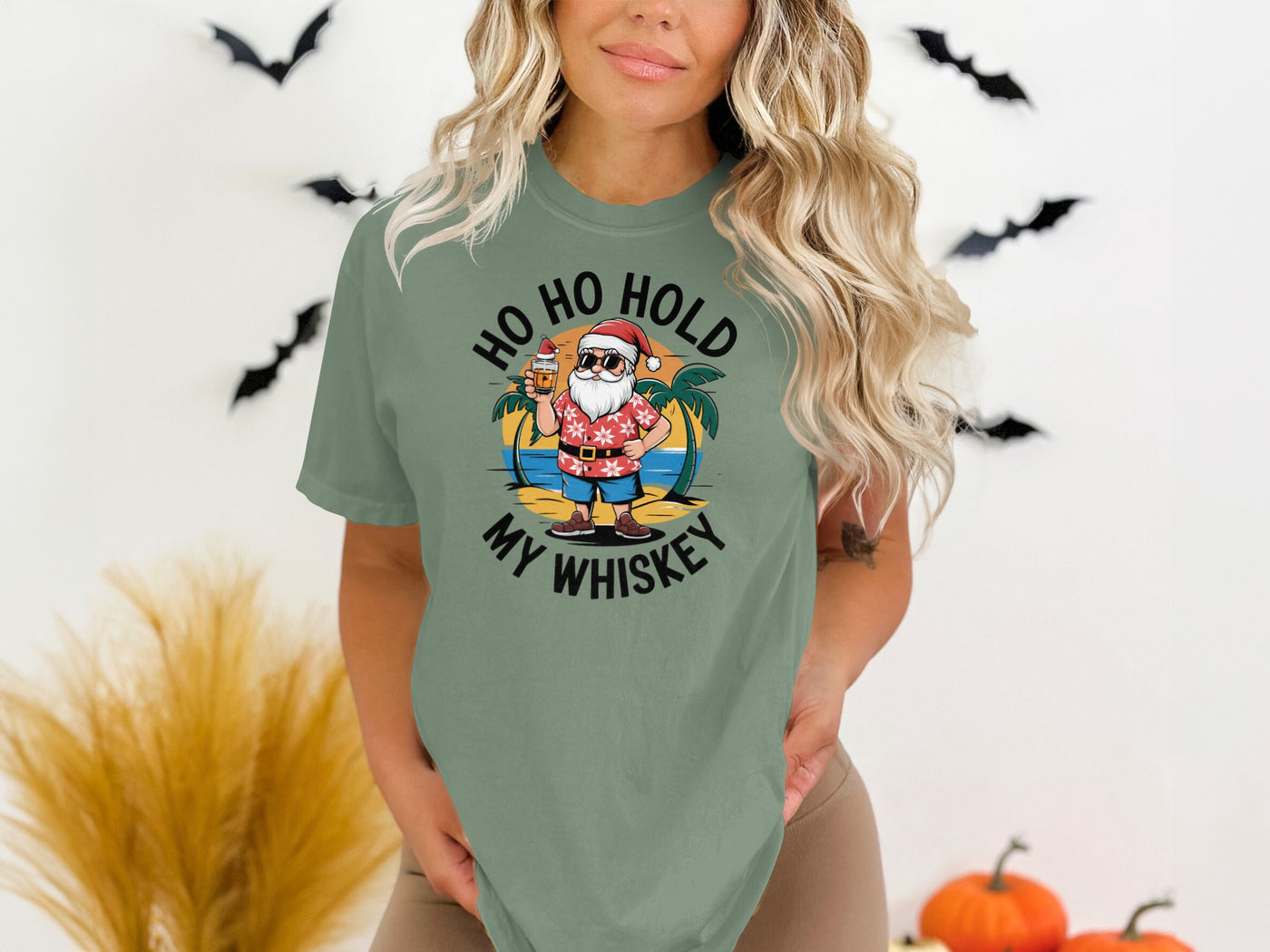 Ho Ho Hold My Whiskey Funny Christmas T-Shirt