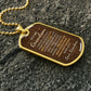 To My Grandson Necklace from Grandma – gold dog tag necklace on dark stones
