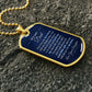 To My Dad Necklace from Daughter – gold dog tag necklace on dark stones