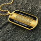 To My Grandson Necklace from Grandpa – gold dog tag necklace on dark stones