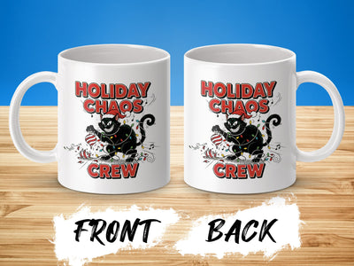 Black Cat Holiday Chaos Ceramic Coffee Mugs