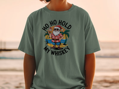 Ho Ho Hold My Whiskey Santa Beach Graphic Shirt