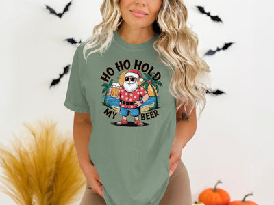 Ho Ho Hold My Beer Funny Santa Claus T-shirt