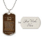 To My Dad Necklace from Daughter – silver dog tag with optional custom engraving on the back