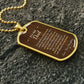 To My Dad Necklace from Daughter – gold dog tag necklace on dark stones