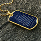 To My Grandpa Necklace from Granddaughter – gold dog tag necklace on dark stones