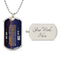 To My Son Necklace from Dad – silver dog tag with optional custom engraving on the back