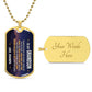 To My Grandson Necklace from Grandpa – 18k gold finish dog tag with optional custom engraving on the back