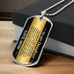 To My Daughter Necklace from Mom – silver dog tag necklace resting on a gift box