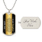To My Daughter Necklace from Dad – silver dog tag with optional custom engraving on the back