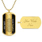 To My Daughter Necklace from Dad – 18k gold finish dog tag with optional custom engraving on the back