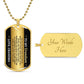 To My Grandson Necklace from Grandma – 18k gold finish dog tag with optional custom engraving on the back