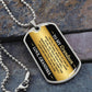 To My Grandson Necklace from Grandma – silver dog tag necklace on slate with military ball chain