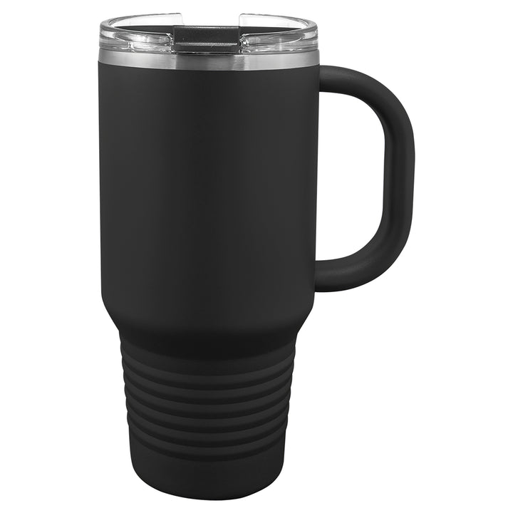 Custom 32 oz tumbler with handle, laser engraved - Black