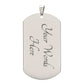 Blank silver back of the To My Granddaughter tag showing the engraving area