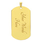Engravable gold back of the To My Granddaughter tag reading Your Words Here