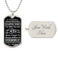 To My Grandson, From Grandpa Dog Tag – silver dog tag with optional custom engraving on the back