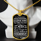 To My Grandson, From Grandpa Dog Tag – gold dog tag necklace displayed on a bust