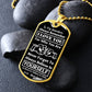 To My Grandson, From Grandpa Dog Tag – gold dog tag necklace on dark stones