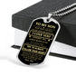 Front of the gold To My Son tag beside an engravable gold back reading Your Words Here