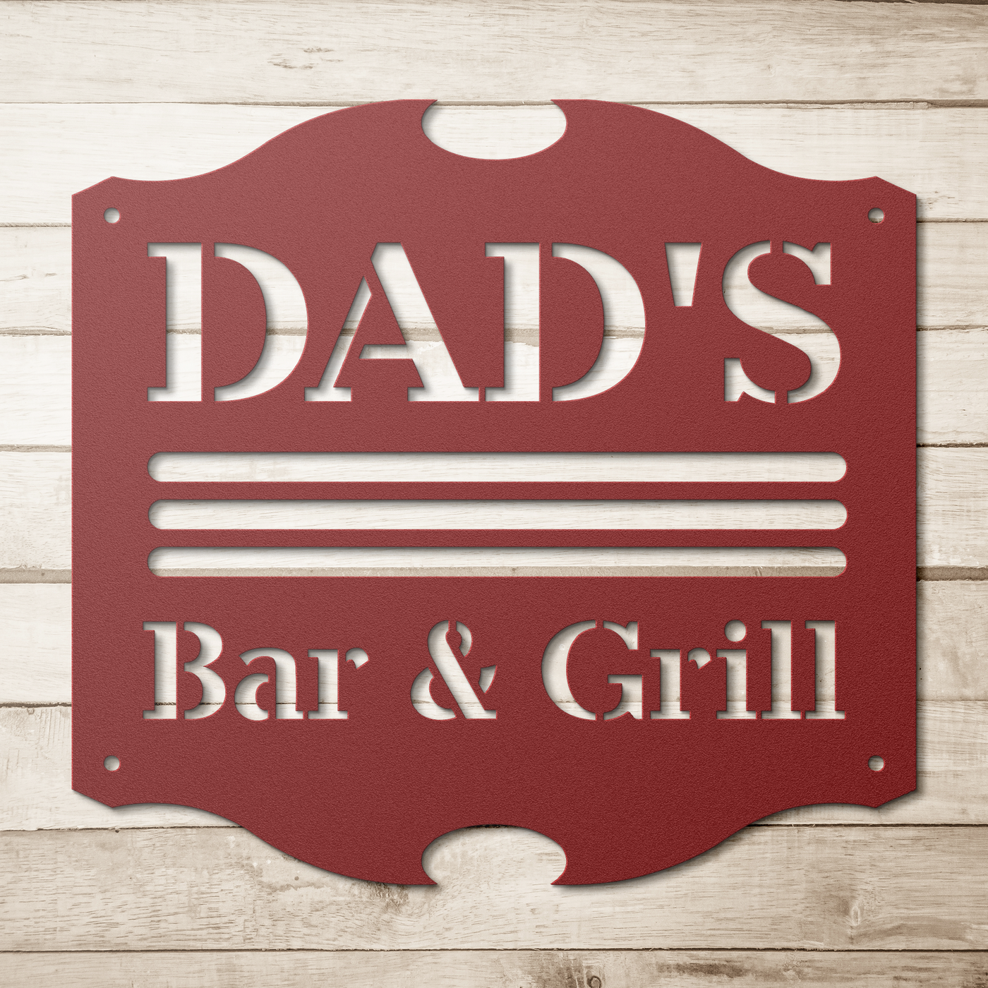 Dad's Bar and Grill Metal Sign