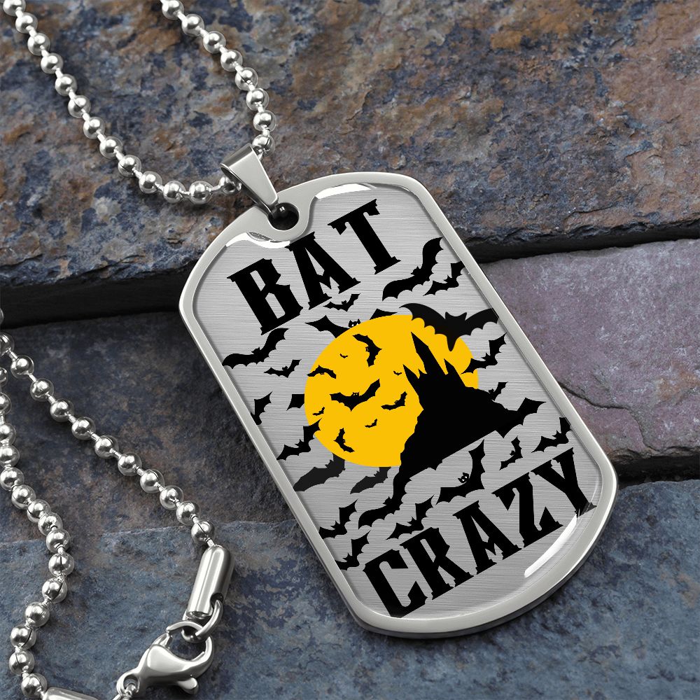 Bat Crazy Halloween Dog Tag