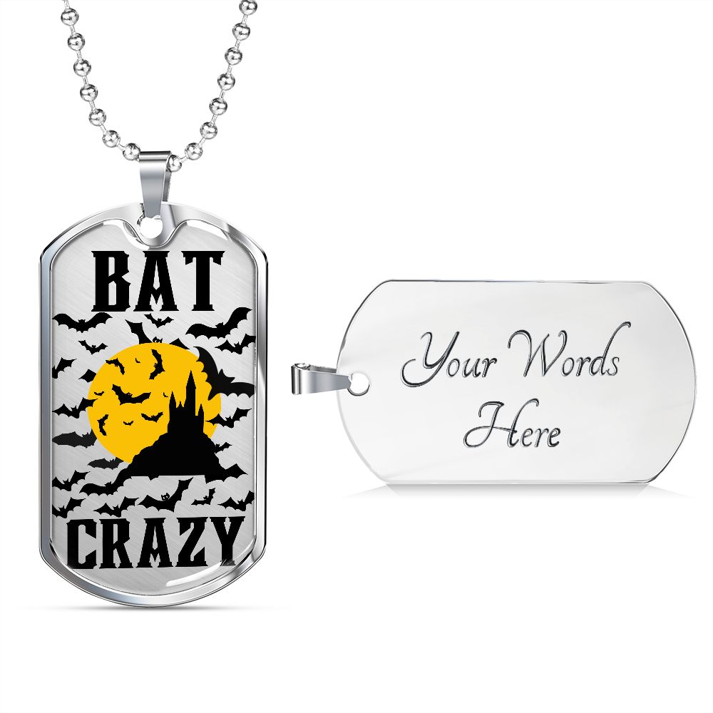 Bat Crazy Halloween Dog Tag