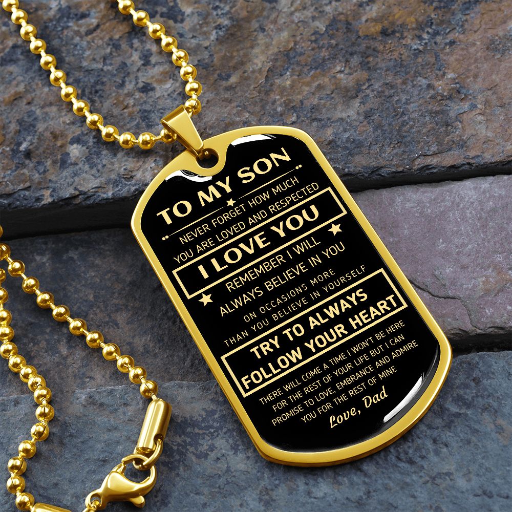 To My Son, From Dad Dog Tag