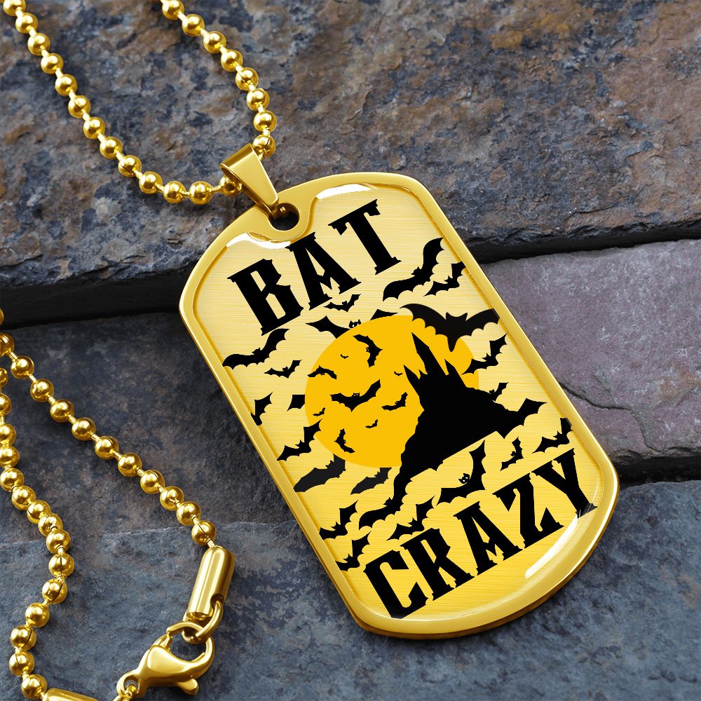 Bat Crazy Halloween Dog Tag