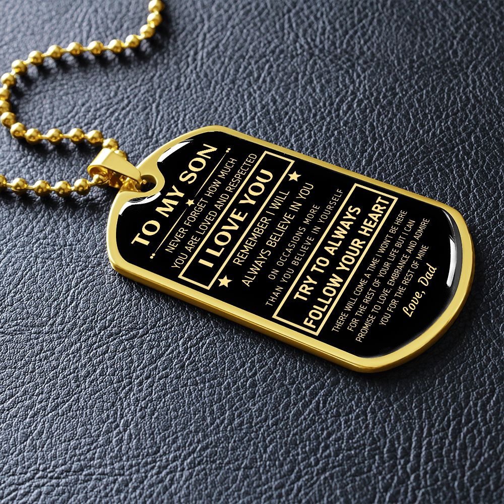 To My Son, From Dad Dog Tag
