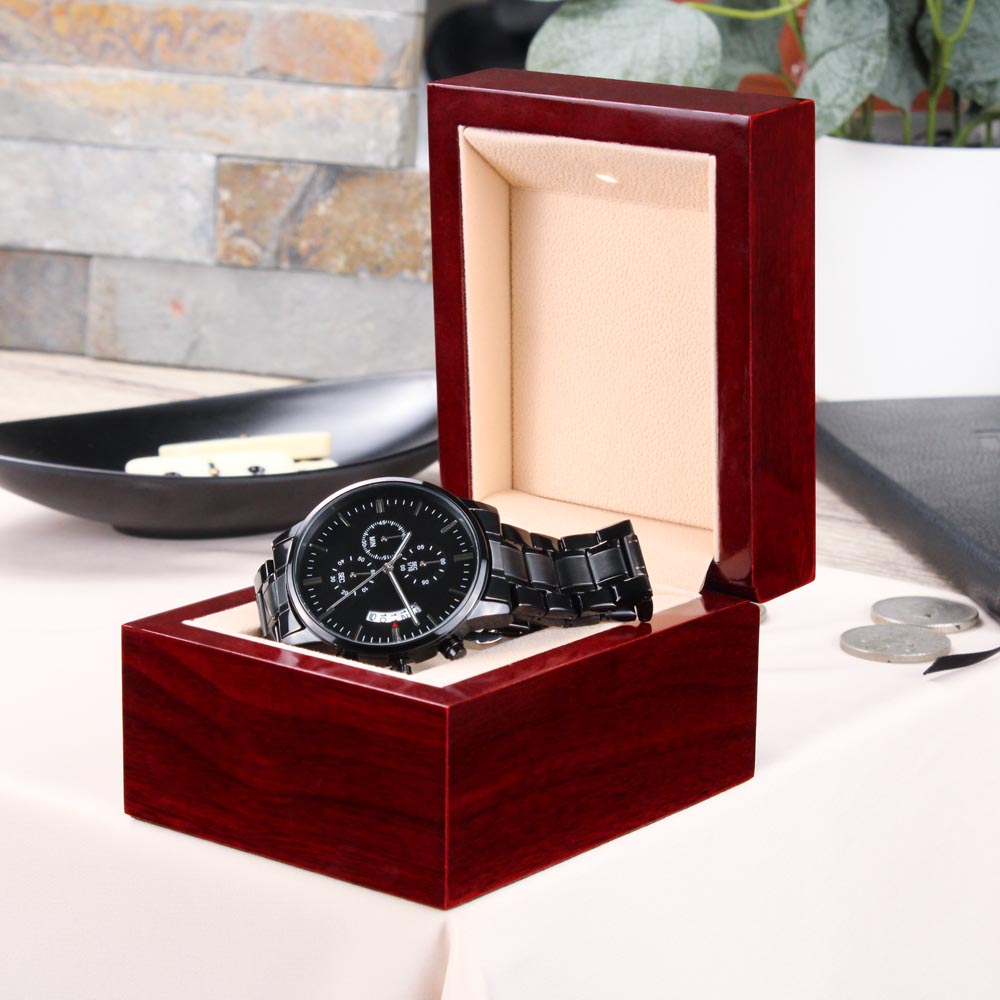 Customized Black Chronograph Watch