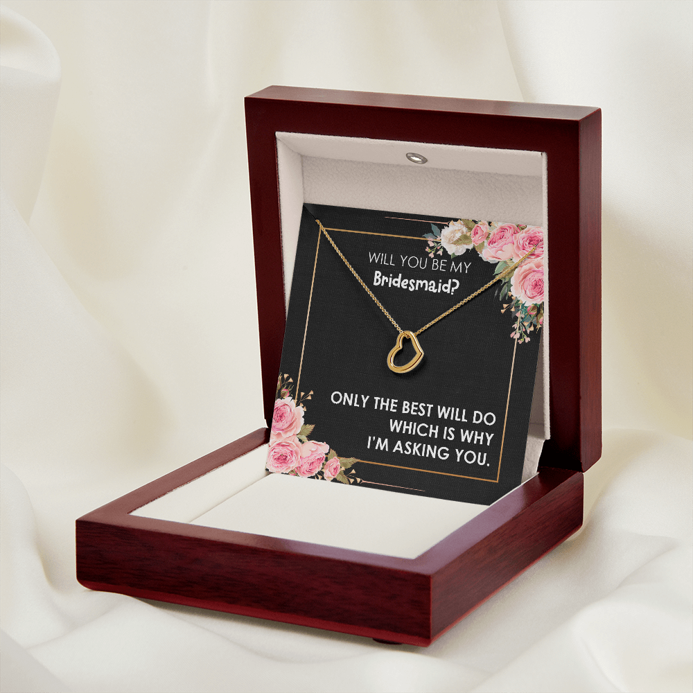 Bridesmaid Proposal Heart Necklace