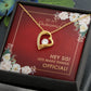 Hey Sis, Be My Bridesmaid Heart Necklace